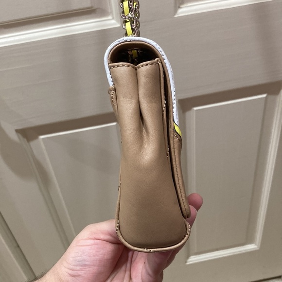 Kate Spade Tan White Yellow Briar Lane Quilted Mini Emelyn Purse Bag - Picture 10 of 15